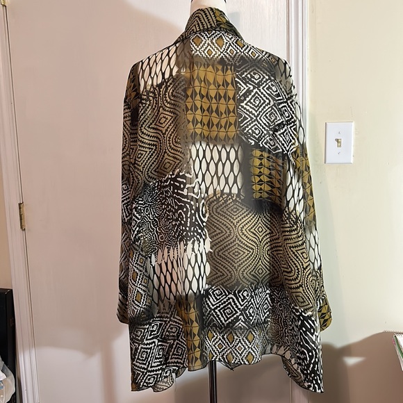 4X Catherine’s “Added Dimensions” Chiffon Kafton Tunic Sheer Cardigan - Picture 4 of 11